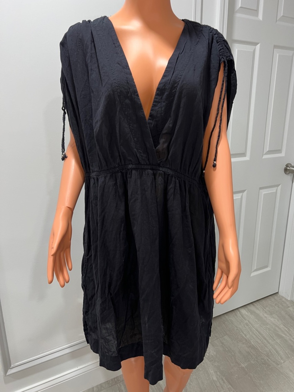 Ralph Lauren Black V-Neck Swim Coverup Dress